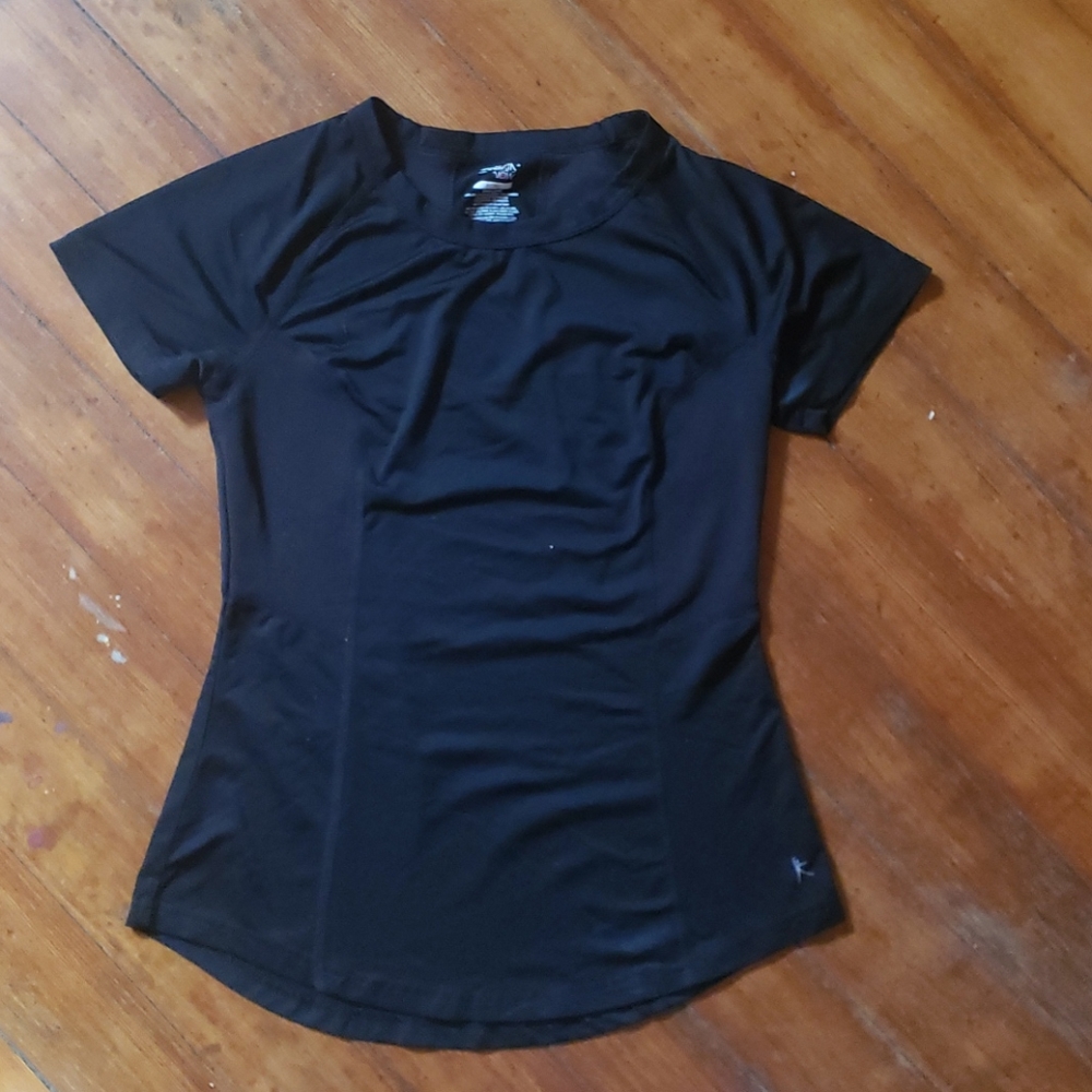 Black, fitted, athletic tee